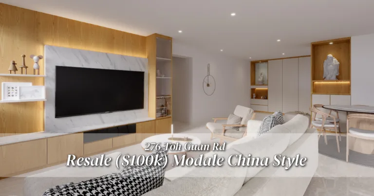 Modern Chinese HDB living room design in Toh Guan