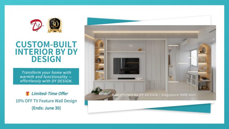 TV Feature Wall Singapore project by DY DESIGN